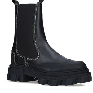 Ganni  Mid Chelsea Boot with yellow stitching
